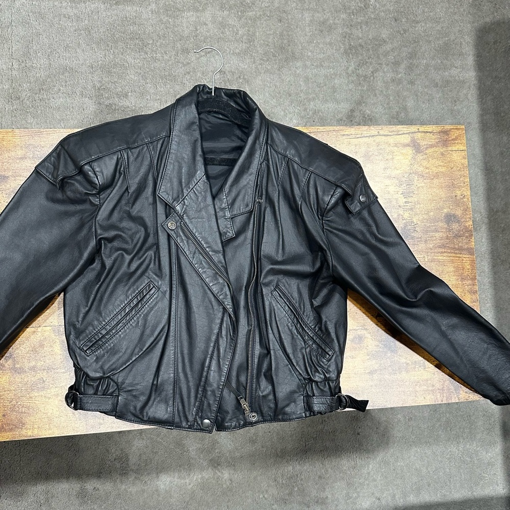Genuine black leather jacket